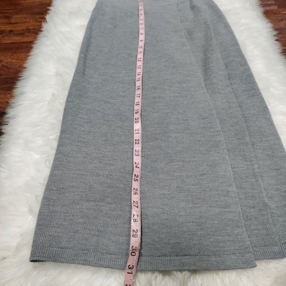 J.Crew Womens XS Gray Merino Wool Blend Wrap Style Midi Skirt - Picture 8 of 12